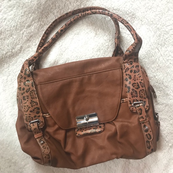 Leopard Print Vegan Leather Purse Bag With Glitter - Picture 3 of 7